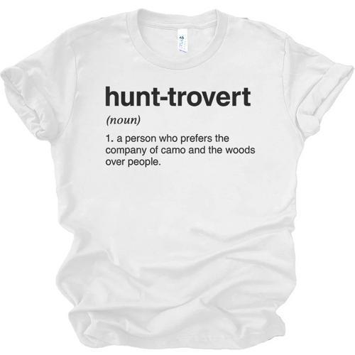 Hunt-Trovert Hunting Camo Woods Introvert Unisex Jersey T-Shirt - Raresse