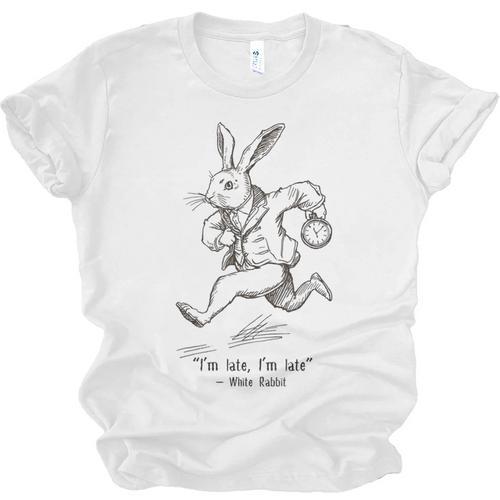 I'm Late I'm Late Rabbit From Alice Wonderland Book Unisex Jersey T-Shirt - Bookorys DE