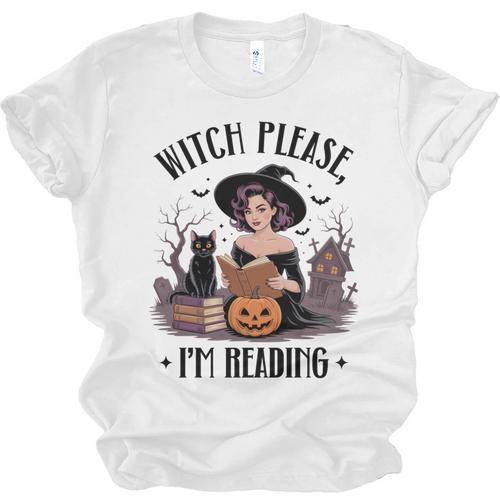I'm Reading Halloween Witch Book Lover Unisex Jersey T-Shirt - Bookorys CA