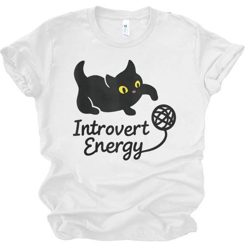 Introvert Energy Cat Love Cat Meme Unisex Jersey T-Shirt - Raresse