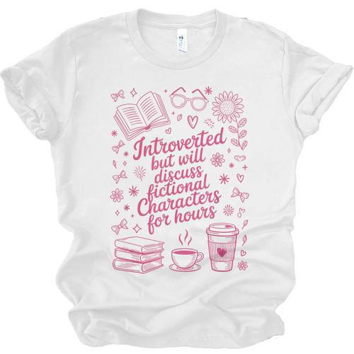 Introvert Fictional Character Read Books Lover Reading Unisex Jersey T-Shirt - Raresse