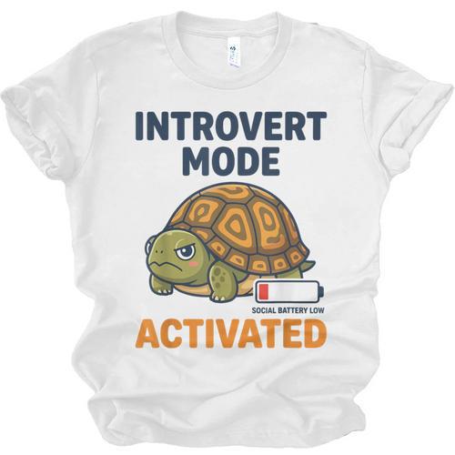 Introvert Mode Activated Low Social Battery Box Turtle Unisex Jersey T-Shirt - Raresse