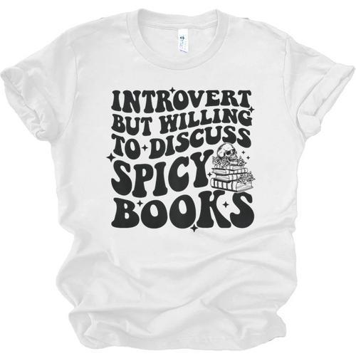 Introvert But Willing To Discuss Spicy Books Unisex Jersey T-Shirt - Raresse