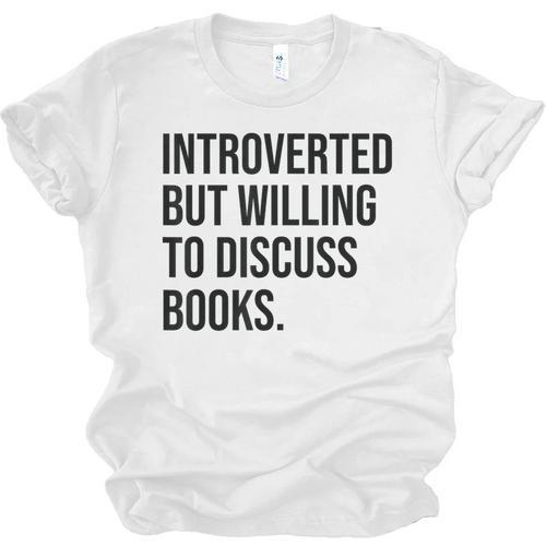 Introverted Bookworm Books Introvert Unisex Jersey T-Shirt - Raresse