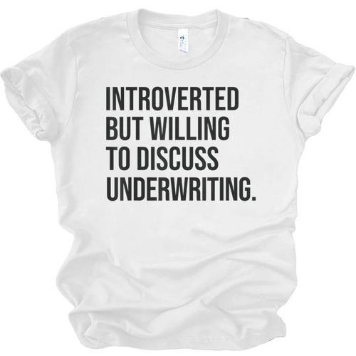 Introverted Underwriter Underwriting Introvert Unisex Jersey T-Shirt - Raresse
