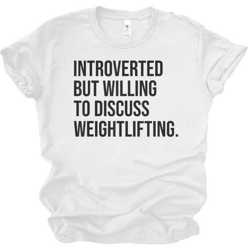 Introverted Weightlifter Gym Weightlifting Introvert Unisex Jersey T-Shirt - Raresse