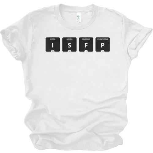 ISFP Adventurer Personality Type Periodic Table Introvert Unisex Jersey T-Shirt - Raresse