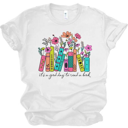 It's A Good Day To Read A Book Floral Book Lovers Librarian Unisex Jersey T-Shirt - Bookorys CA