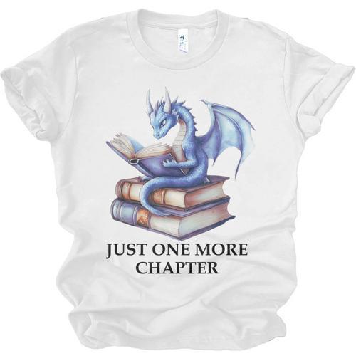 Just One More Chapter Book Dragon Reading Book Lover Bookish Unisex Jersey T-Shirt - Bookorys CA