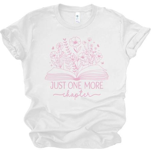 Just One More Chapter Bookish Book Reading Bright Hot Pink Unisex Jersey T-Shirt - Bookorys
