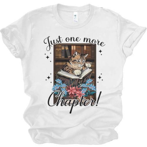 Just One More Chapter Cat Reading Books Coffee Lovers Premium Tri-Blend Unisex Jersey T-Shirt - Bookorys DE
