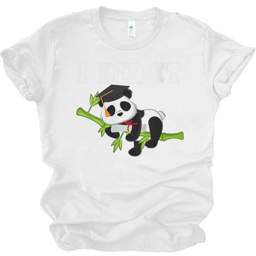I Did It Kawaii Panda With Graduation Cap Diploma Unisex Jersey T-Shirt - Best Gift Smart