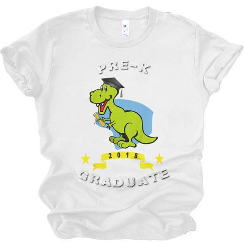 Kids Dinosaur Pre-K Graduation TShirt Kids Preschool Graduation Unisex Jersey T-Shirt - Best Gift Smart