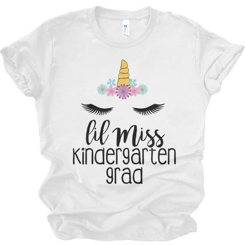 Kids Lil Miss Kindergarten Grad Shirt Graduation Shirts 2018 Unisex Jersey T-Shirt - Best Gift Smart