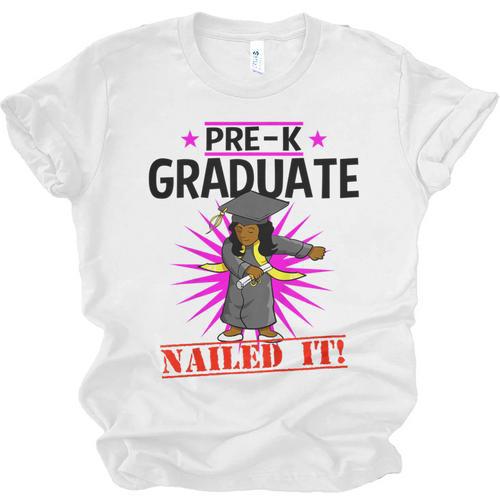 Kids Pre K Graduation Flossing Girl Nailed It Graduate Girls Unisex Jersey T-Shirt - Best Gift Smart