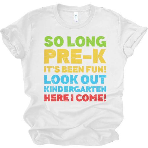 Kids So Long PRE-K It's Been Fun Shirt Boy Girl Graduation Unisex Jersey T-Shirt - Best Gift Smart