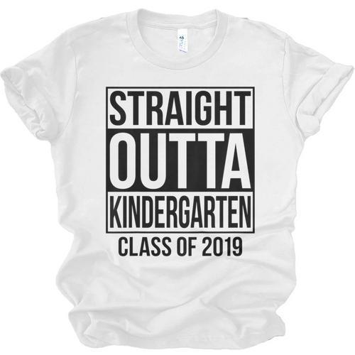 Kids Straight Outta Kindergarten Class Of 2019 Graduation Unisex Jersey T-Shirt - Best Gift Smart