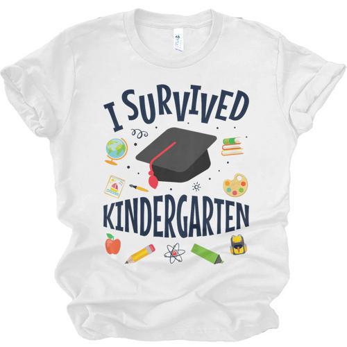 Kindergarten Graduation Shirt I Survived Kindergarten Unisex Jersey T-Shirt - Best Gift Smart