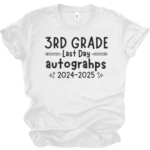Last Day Of School 3rd Third Grade Sign My Shirt Graduation Unisex Jersey T-Shirt - Best Gift Smart