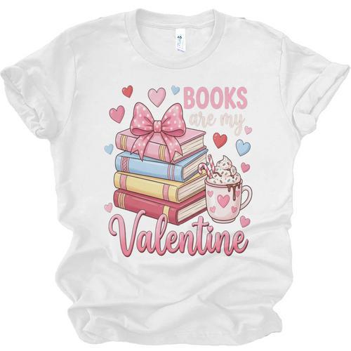 Librarian Books Are My Valentine Teacher Valentines Teach Unisex Jersey T-Shirt - Bookorys UK