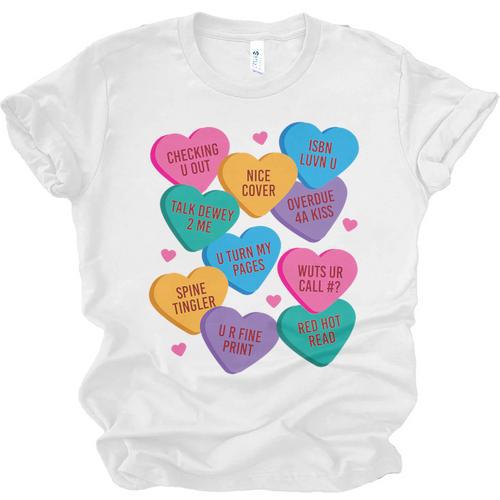 Librarian Shirt Valentines Book Worm Reading Tshirt Premium Tri-Blend Unisex Jersey T-Shirt - Bookorys UK