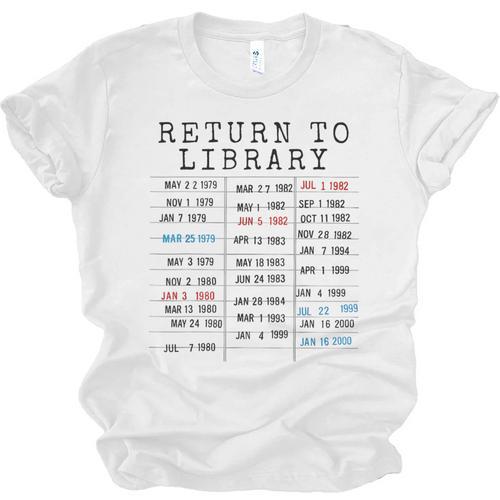 Library Card Due Date Stamp Book Lover Reading Vintage Read Unisex Jersey T-Shirt - Bookorys