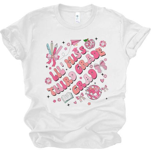 Lil Miss Third 3rd Grade Grad Graduation Last Day Girls Kid Unisex Jersey T-Shirt - Best Gift Smart