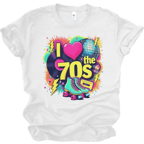 I Love The 70s Retro Cassette Roller Vinyl Nostalgia Vibes Premium Tri-Blend Unisex Jersey T-Shirt - Figerry