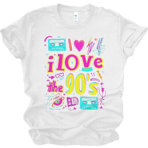 I Love The 90'S 90s Nostalgia Premium Tri-Blend Unisex Jersey T-Shirt - Figerry