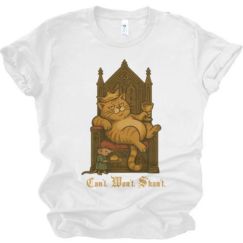 Medieval Cat Sarcastic Queen Lazy King Introvert Kitty Unisex Jersey T-Shirt - Raresse