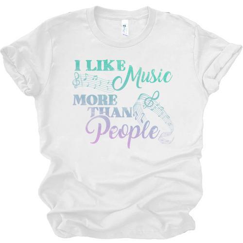 I Like Music More Than People Introvert Music Lover INTP Pun Unisex Jersey T-Shirt - Raresse