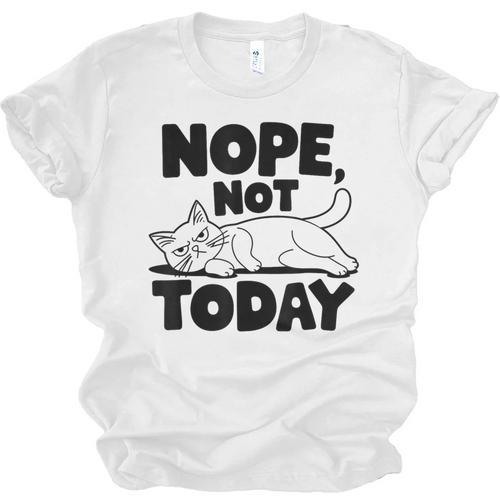 Nope Not Today Antisocial Introvert Cat Lover Men Women Kids Unisex Jersey T-Shirt - Raresse