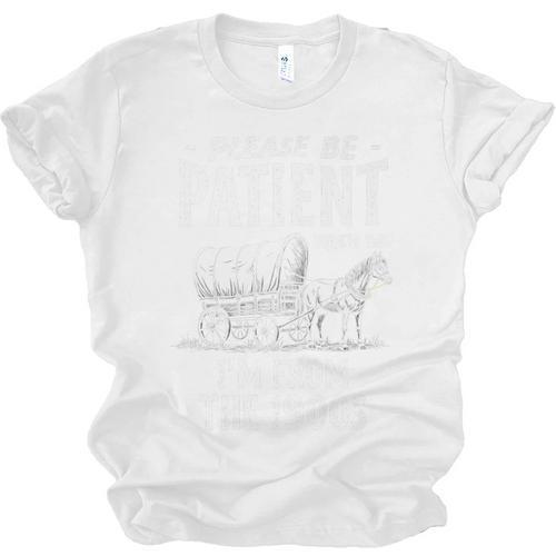 Nostalgic Wagon Jest Please Be Patient I'm From The 1900s Premium Unisex Jersey T-Shirt - Figerry