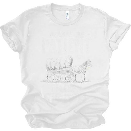 Nostalgic Wagon Jest Please Be Patient I'm From The 1900s Unisex Jersey T-Shirt - Figerry