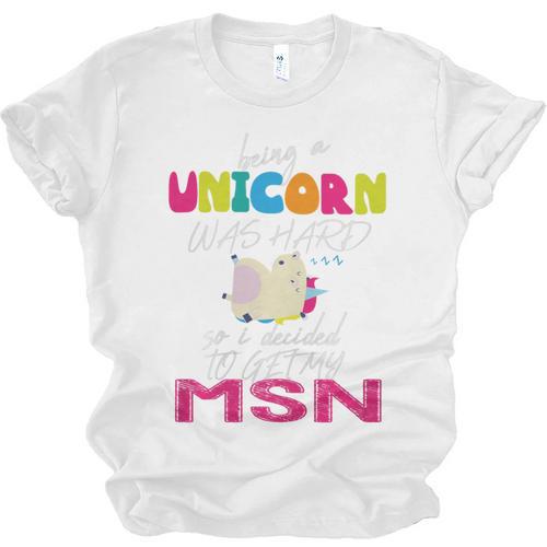Nurse MSN Graduation Unicorn T-Shirt Nursing School Unisex Jersey T-Shirt - Best Gift Smart