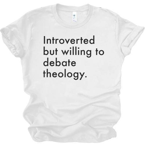 Theology Introvert Christian Conversation Starters Unisex Jersey T-Shirt - Raresse