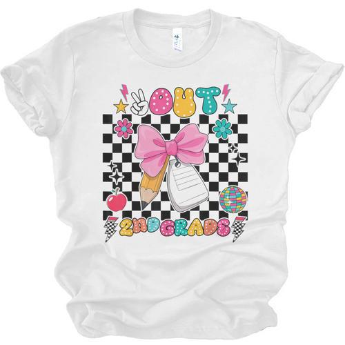 Peace Out 2nd Grade Graduation Last Day School Second Grade Unisex Jersey T-Shirt - Best Gift Smart