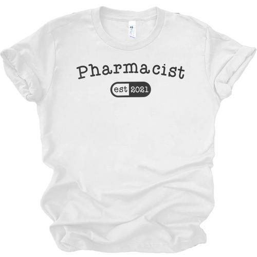 Pharmacy Student TShirt Pharmacist Graduation Est 2021 Unisex Jersey T-Shirt - Best Gift Smart