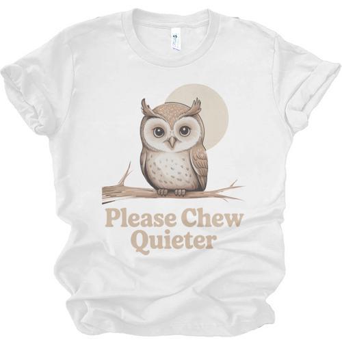 Please Chew Quieter Introvert Christmas Bird Lover Unisex Jersey T-Shirt - Raresse