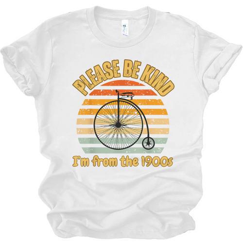 Please Be Kind I'm From The 1900s Penny Farthing Unisex Jersey T-Shirt - Figerry
