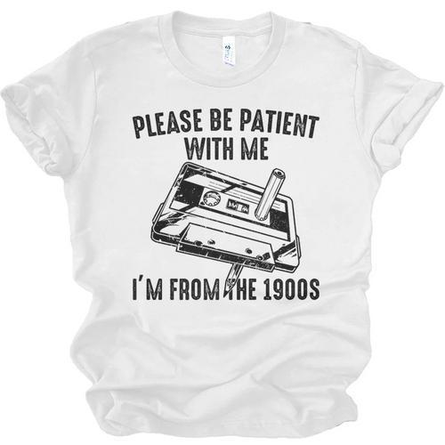 Please Be Patient With Me I'm From The 1900s Cassette Pencil Premium Unisex Jersey T-Shirt - Figerry
