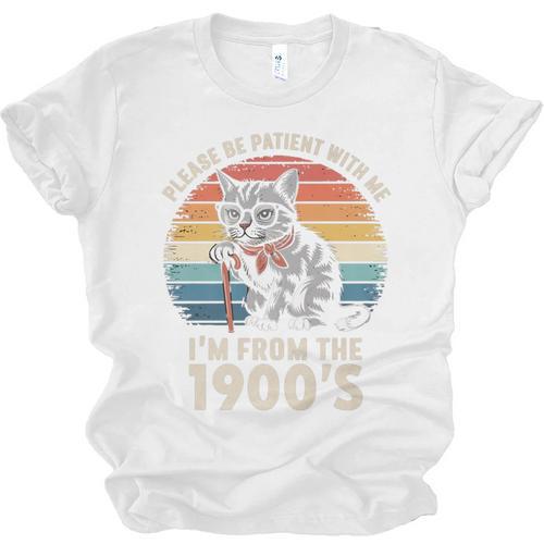 Please Be Patient With Me I'm From The 1900s Cat Premium Unisex Jersey T-Shirt - Figerry