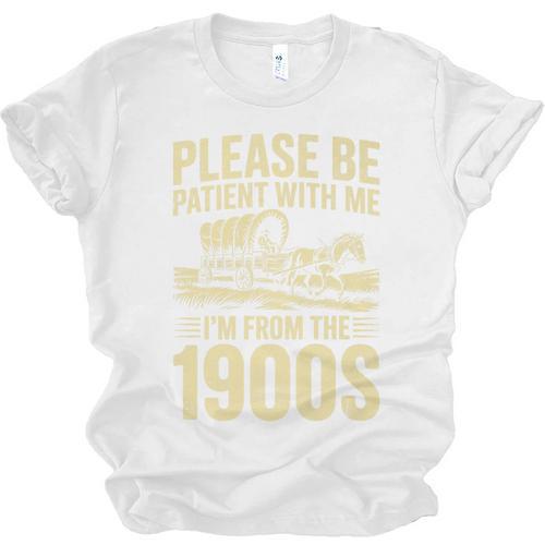 Please Be Patient I'm From The 1900s Over The Hill Premium Unisex Jersey T-Shirt - Figerry