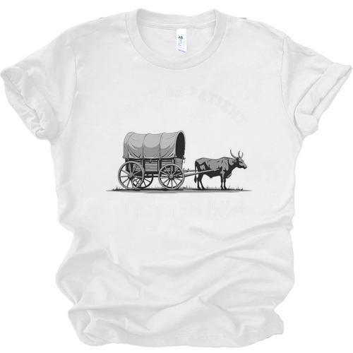 Please Be Patient I'm From The 1900s Oxen And Wagon Premium Unisex Jersey T-Shirt - Figerry