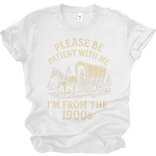 Please Be Patient With Me I'm From The 1900s Retro Premium Unisex Jersey T-Shirt - Figerry