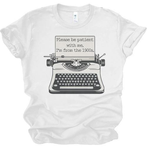 Please Be Patient With Me I'm From The 1900s Typewriter Premium Tri-Blend Unisex Jersey T-Shirt - Figerry