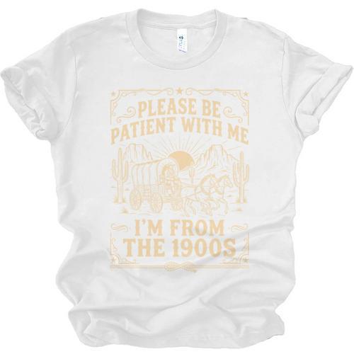 Please Be Patient With Me I'm From The 1900s Vintage Cowboy Unisex Jersey T-Shirt - Figerry