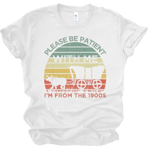 Please Be Patient With Me I'm From The 1900s Vintage Sunset Premium Unisex Jersey T-Shirt - Figerry