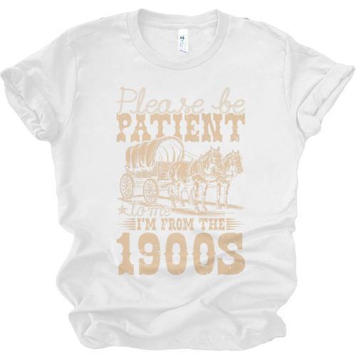 Please Be Patient To Me I'm From The 1900s Wild West Vintage Premium Unisex Jersey T-Shirt - Figerry