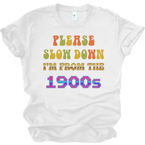 Please Slow Down I'm From The 1900s Retro Vintage 70 Premium Tri-Blend Unisex Jersey T-Shirt - Figerry